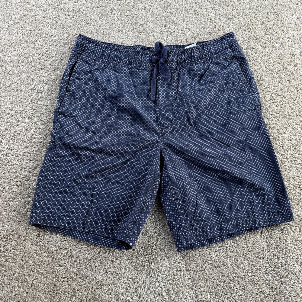 Banana Republic Chino Shorts Mens M Blue Deck Short Geometric 8 Inseam Summer